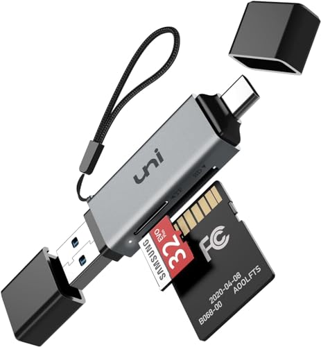 USB C Card Reader, uni SD Card Reader USB 3.0, Supports SD/Micro SD/SDHC/SDXC/MMC, Compatible for MacBook Pro, MacBook Air, iPad Pro 2018, Galaxy S20, Note 10, Huawei Mate 30, and More – Space Grey