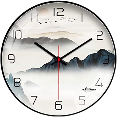 TEKCOOL Wall Clock 12" Silent Quartz Decorative Wall Clock Non-Ticking Classic Digital Clock Battery Operated Round Easy to Read Handheld Complete Home/Kitchen/Bedroom(402)'