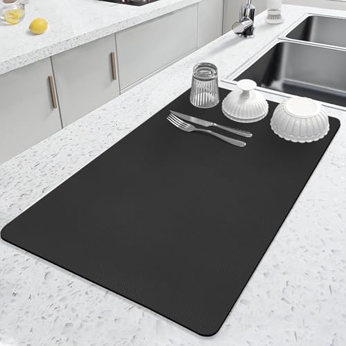 Large Kitchen Water Absorbent Mat for Dish Drying | Mat for Drying Kitchen Utensils | Extra-Large Drying mat for Kitchen Water-Absorbing Drying mats for kitchenware (30*40)