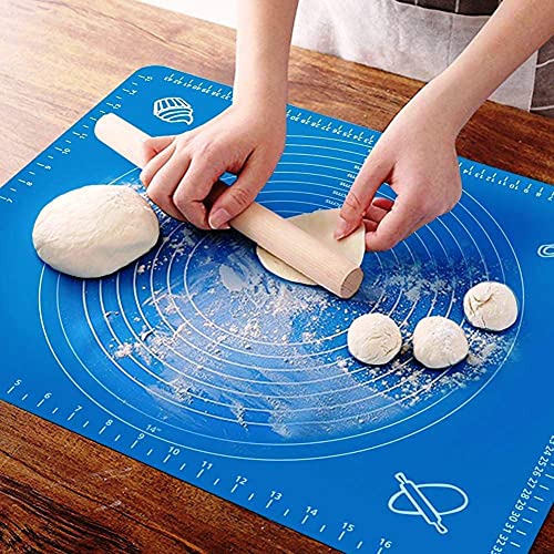 RUCON® Silicone Baking Mat Roti mat for Kitchen Chapati matAtta Kneading Mat Non Stick Fondant Dough Rolling mat Cake Pad Cooking (50 * 40 cm Blue)