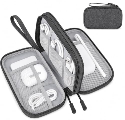 SaleOn 8.3x5 Inch Tech Pouch Organizer with 1 Year Warranty – Portable Storage Organizer for USB Cable, Charger, Earphone, Power Bank, Hard Disk & Digital Gadgets, Travel Mobile Bag for Men