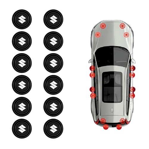 Set of 12 Shock Absorber Rubber Protective Pads – Car Door Accessories Compatible with Enhanced Fronx, Vitara, Brezza, Swift, Baleno, Ertiga, WagonR, Alto, Dzire, and XL6