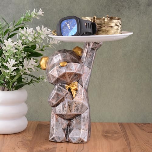ZART Cool Dog Showpiece For Home Decor, Dog Platter Showpiece For Home Decorative Showpiece, Office Table Decorative Item (Cooper)
