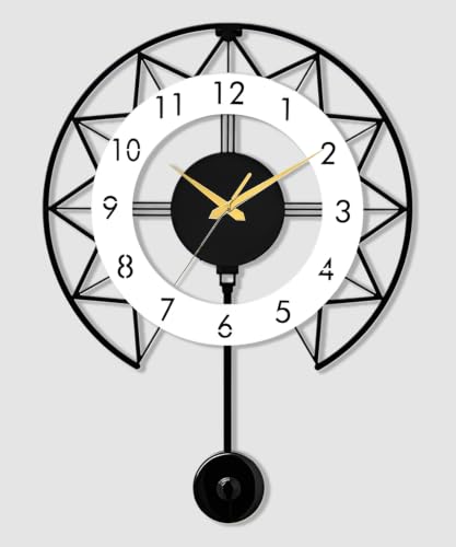 Auromin Designer Metal Wall Clock Big Size Modern Pendulum Wall Clock