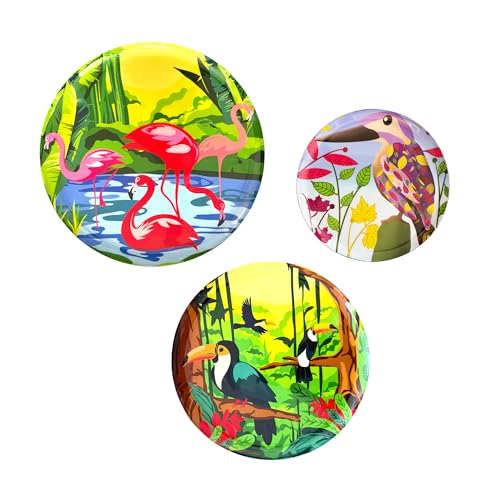PAINTZSTORIES Metal Wall Art Plates for Home Decoration | Decorative Wall Plates | Wall Décor for Living Room & Bedroom | Handmade Artwork Wings of Serenity | Décor Items | Gift for house (Set of 3)