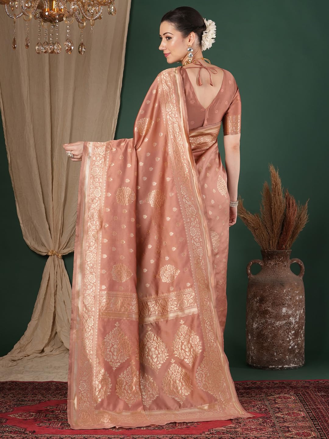 AKHILAM Women's Kanjivaram Pure Soft Silk Saree For Women Saree With Unstitched Blouse Piece |Soft banarasi saree for women|silk saree pure silk