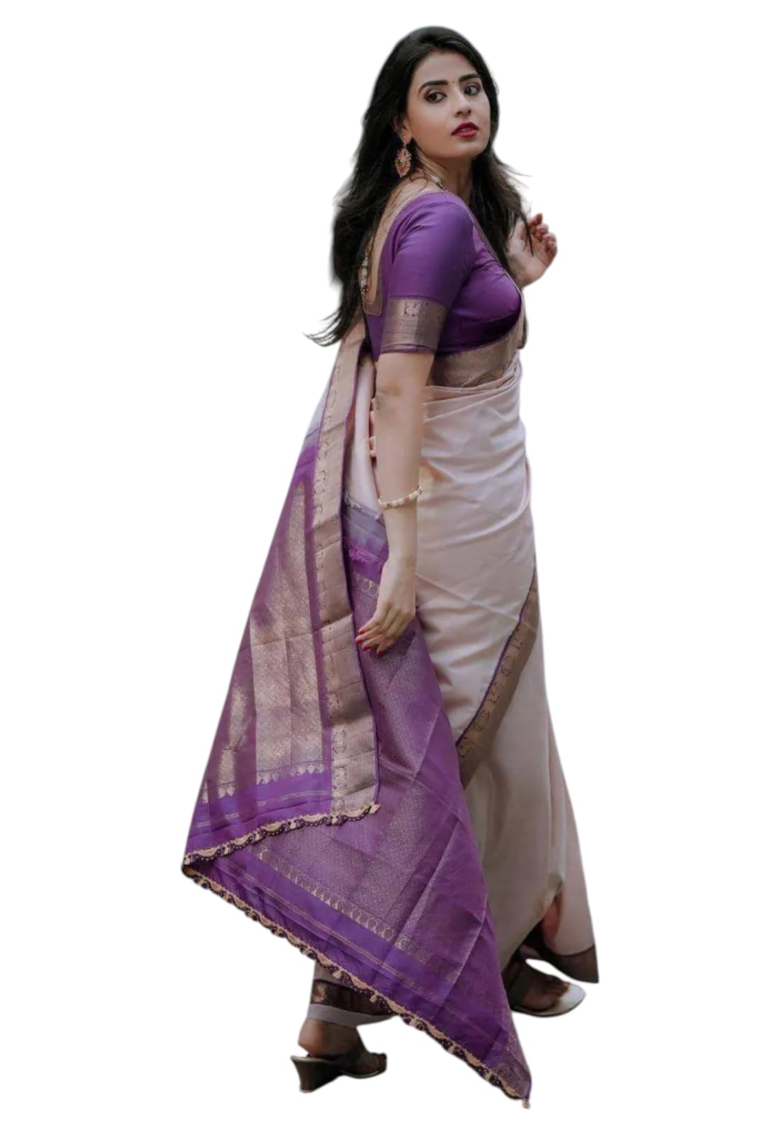 Yashika Women Banarasi Kanjivaram Silk Saree Set with Blouse |saree for Women | Saree | New Sari | Latest Saree