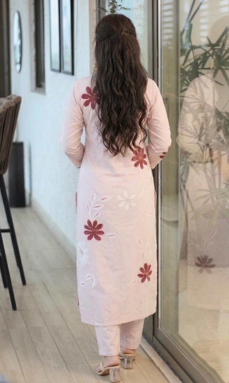 ANNI Designer Kurta Set for Women Erode Rayon Printed | Kurti Set for Woman | Kurta Pant 2 Piece Outfit | Round Neck 3/4 Sleeve Straight Fit Ethnic Dress Stylish Kurta Sets for Women Clothing