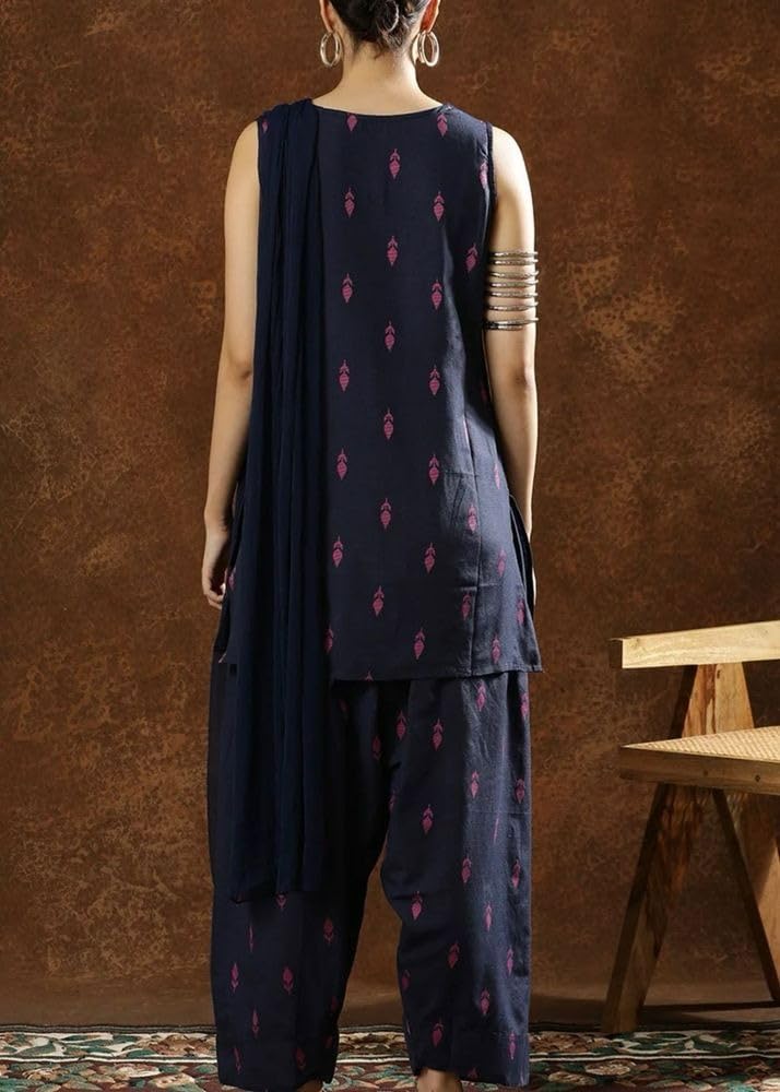LookMark Women's Printed Rayon Kurta Set with Farshi Salwar | Traditional Ethnic Co-ord Set for Women | Office, Casual Wear