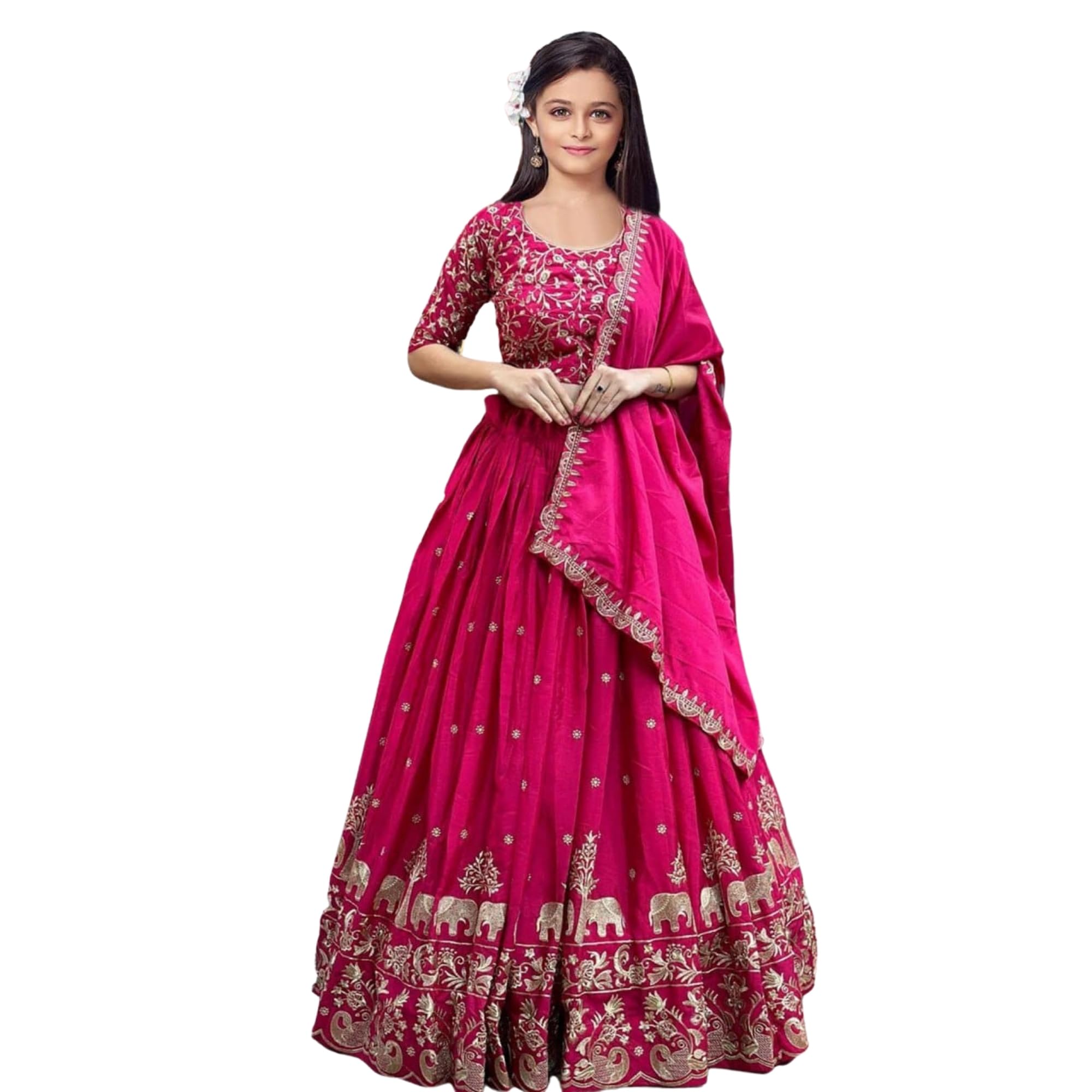 MANYORA Women Embroidered Lehenga Choli Set with Dupatta | Traditional Indian Ethnic Wear | Diwali Navratri Festival Family Function Special Occasions