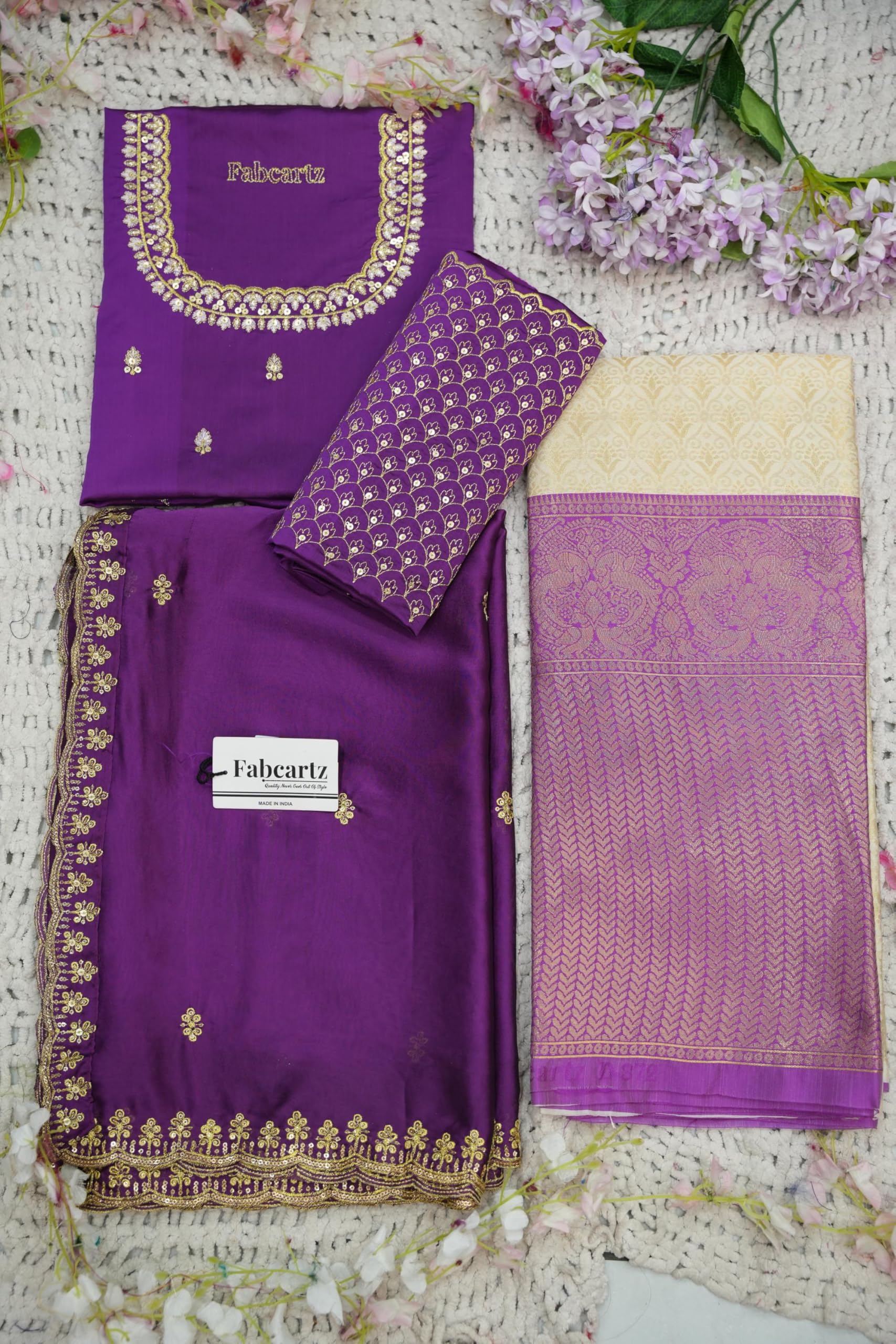 Fabcartz Beautiful South Indian Style Unstitch Lehenga Choli for Women | PL230